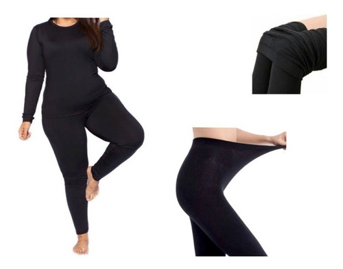 Imagem 1 de 3 de Meia Calça Térmica Flanelada Segunda Pele Sem Pé: Plus Size
