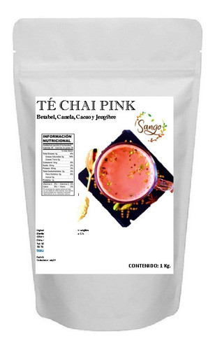1 Kg Té Chai Pink: Betabel Jengibre Canela Cacao Sin Azucar