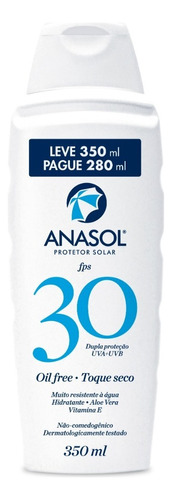 Protetor Solar Loção Fps 30 Oil Free Toque Seco Anasol 350 G