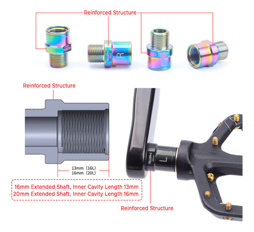 Adaptadores Extensores De Pedal Para Bicicleta De Carretera