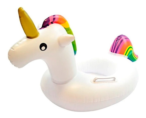 Flotador Inflable Unicornio Niño Piscina 60cm Blanco Economi