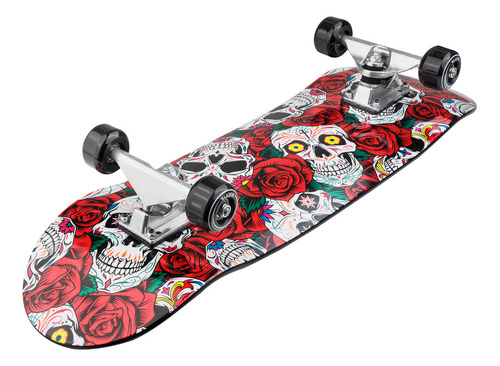Patineta Skateboard De Plastico Calaveras Ruedas 95 Abec-7 Blazer Plata