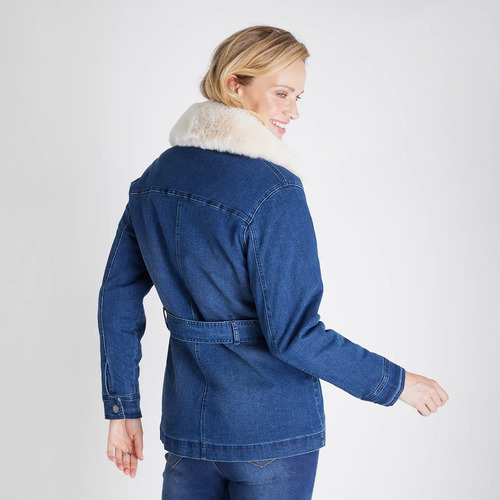 Chaqueta Mujer Lorenzo Di Pontti Mezclilla Piel