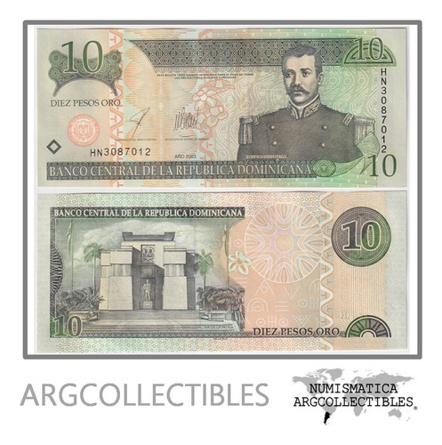 Republica Dominicana Billete 10 Pesos 2003 P-168c Unc