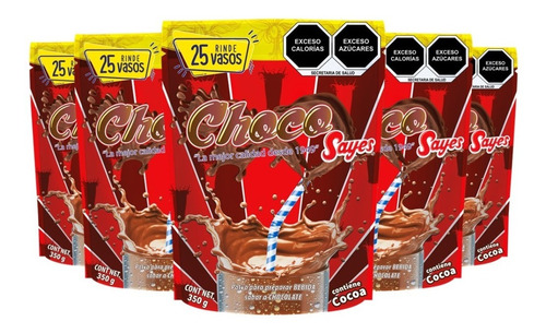 Imagen 1 de 2 de Choco Sayes Bebida En Polvo Sabor Chocolate 10 Piezas 350g