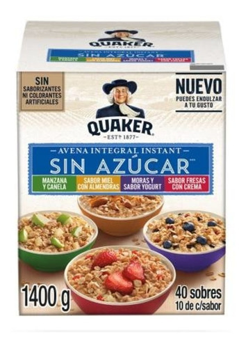 Avena Instantánea Quaker Sabores Surtidos 40 Pzas
