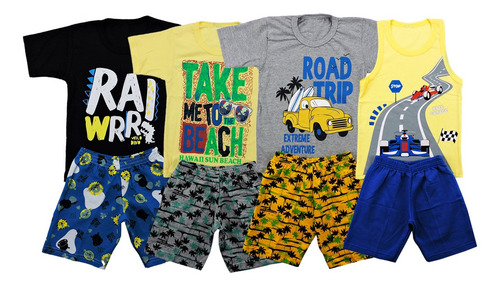Kit Lote 6 Conjuntos Roupa Infantil Menino Masculino Atacado