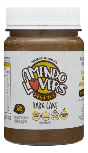   Amendo Lovers Gourmet dark cake pasta de amendoim pote 370g