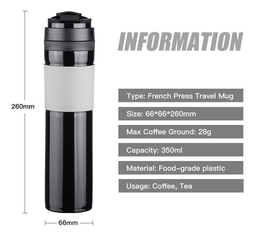 Cafeteira Portátil French Press Mug Filter Plastic Fruit