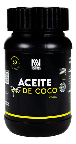 Natural Nutrition Aceite De Coco 60 Capsulas Suplemento