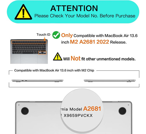 Carcasa Para Macbook Air M2 15.3 2023 A2941 Transp Goforit