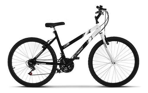 Imagem 1 de 1 de Bicicleta  de passeio feminina Ultra Bikes Bike Aro 26 bicolor 18 marchas freios v-brakes cor preto-fosco/branco