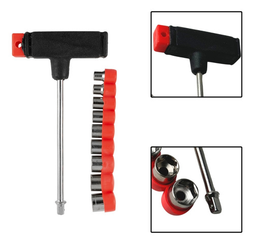 Jogo Chave De Fenda Cabo T Com 9 Soquetes 4 A 12 Mm
