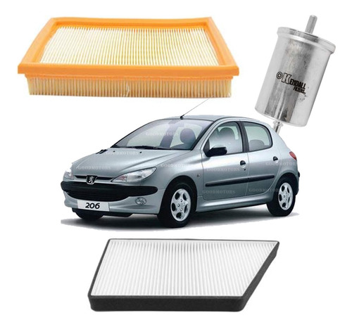 Kit Filtros Mantencion Peugeot 206 1.6 Bencina 1999-2003