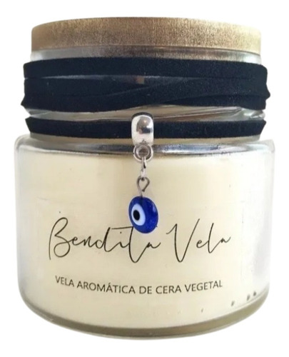 Imagem 1 de 3 de Vela Aromática De Soja Olho Grego Capim-limão