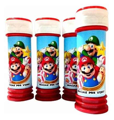 X15 Burbujeros Personaliz. Souvenirs Sorpresitas Mario Bros