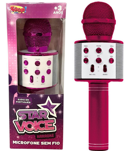 Microfone Sem Fio Bluetooth Karaokê Portátil Usb - Rosa