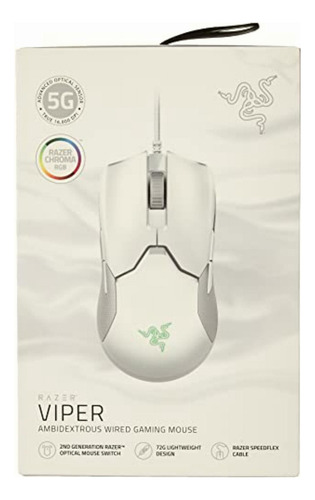Razer Viper Mouse Ambidiestro Ultraligero Con Cable Para Color Blanco (mercury White)