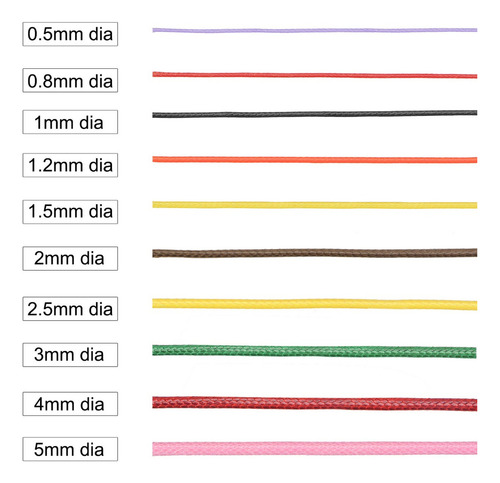 Hilo Coser Cuero 40 Yards 5mm Cordón Poliéster Negro