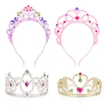 Comprar Tiaras De Disfraces De 4 Piezas, Rosa, Púrpura, Plata, Oro