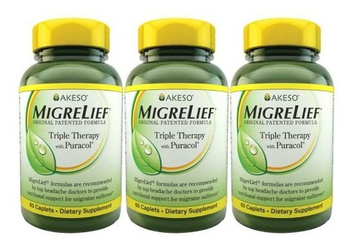 Migrelief Triple Therapy Con Puracol, 60 Tabletas.