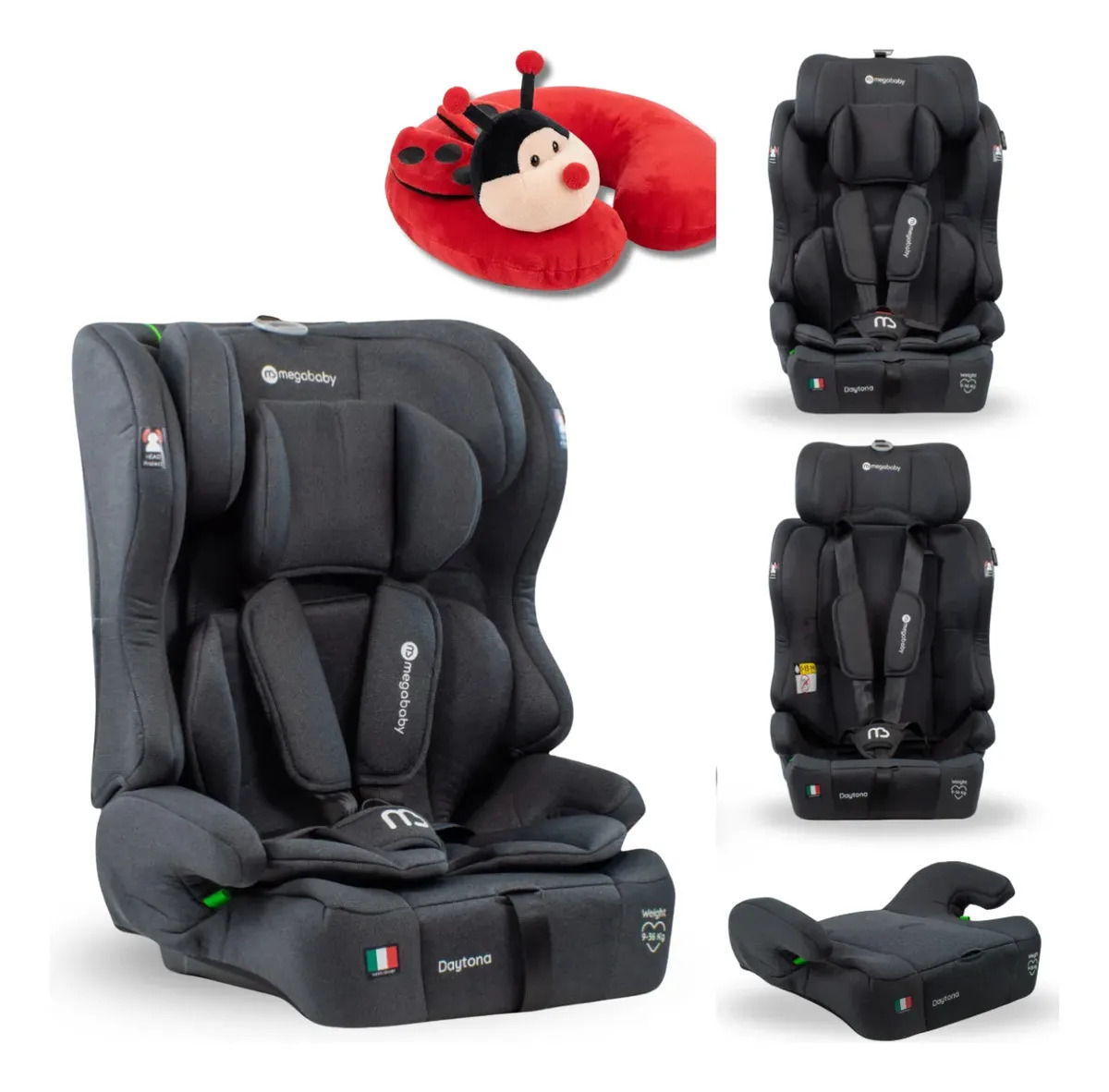 Butaca Booster Auto Bebé Mega Baby Daytona I-size 9 A 36 Kg Color Negro