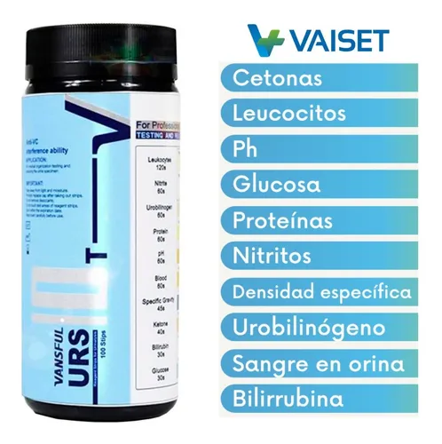 Tiras Reactivas Orina Medición Cetona Ph Glucosa Leucito Etc