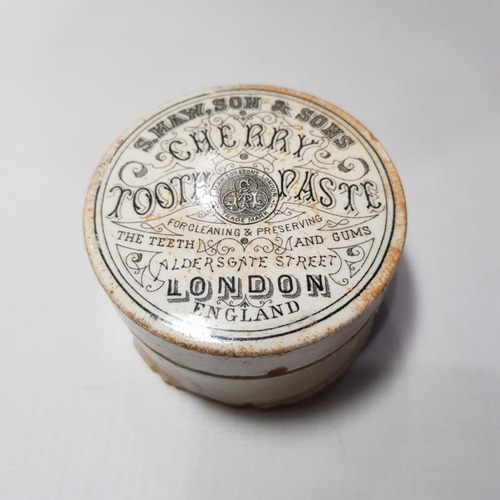 Antiguo Pote Porcelana Pasta Dental London 1880 Engl 7o 1849