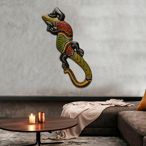 Escultura De Lagarto Gecko Suspensão De Parede Para 30 Cm