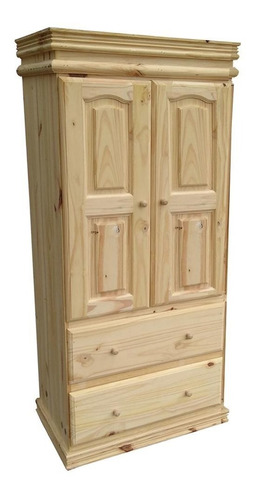 Ropero De Pino 80 Cm 2 Puertas De Madera Y 2 Cajones 