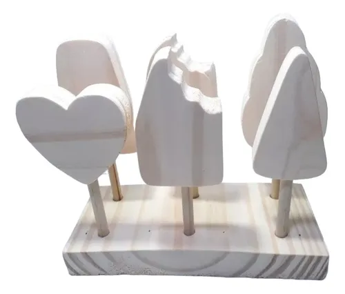 Helados De Madera Juguete Didáctico Virgen Sin Pintar