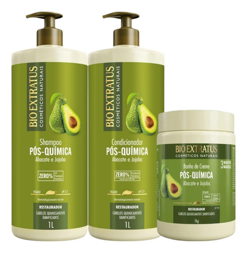 Kit 1 Shampoo 1 Condicionador 1 Banho De Creme 1 L