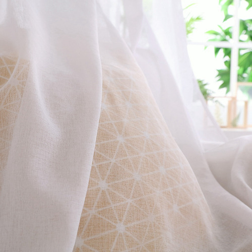 Valance De Voile Polyester Para Ventana, Dormitorio O Sala Azul