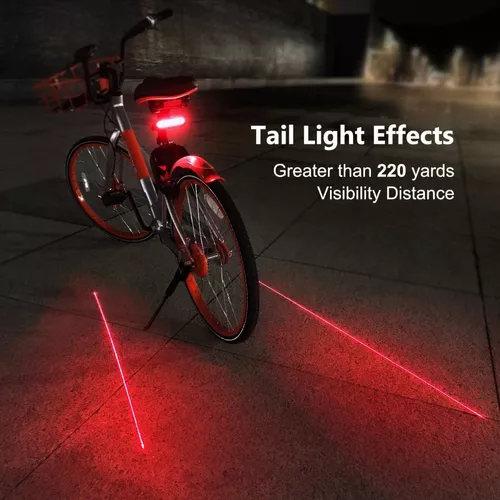 COMPRA Luz led trasera para bicicleta con laser direccional y control  remoto