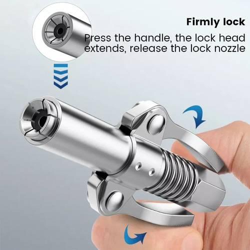 P Kit 3 Bico Pistola Lubrificação Graxeira Aplicador Graxa