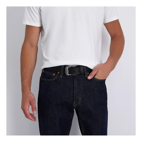 Levis Cinturón 100% Cuero Para Hombre Con Hebilla, Negro, 44
