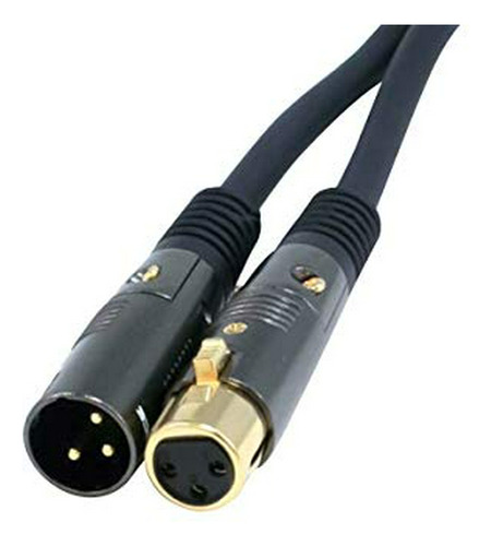 Cable Xlr Macho A Hembra De 25 Pies (chapado En Oro)