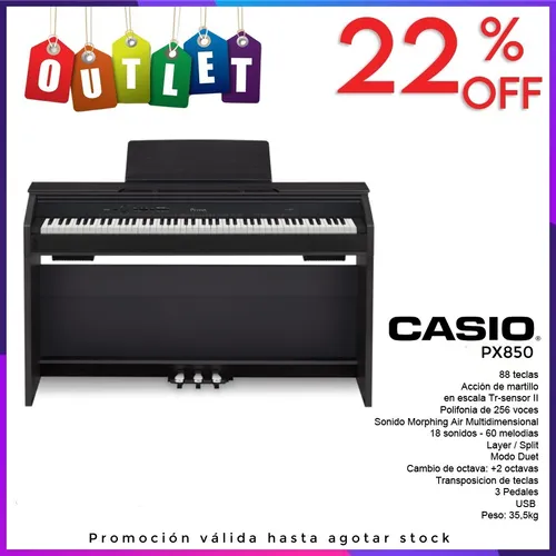 Casio Privia Px850 Piano Digital 88 Teclas + Mueble Outlet