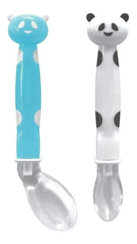 Imagem 1 de 2 de Colher Silicone Bebe Alimentação Azul - Buba 08234