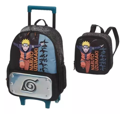 Garrafa Naruto Uzumaki Aldeia Da Folha Com Mosquetão Oficial