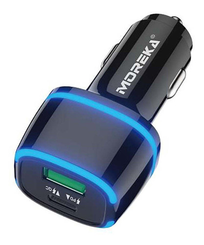 Cargador De Carro Moreka Cp009 Plug In 45w Puertos Usb Y C