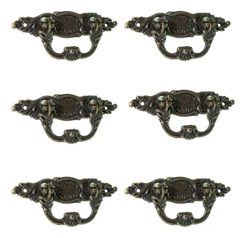 comprar Puxador Móveis Gaveta Armário Colonial Verona - 06 Unidades