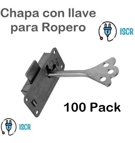 100 Pack Chapa Con Llave Para Ropero Terminado Natural Acero