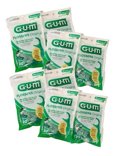 Kit De 160 Hilos Dentales Flosser Con Mango Original Gum