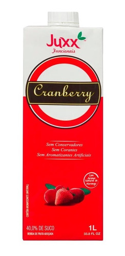 Imagem 1 de 8 de Suco Funcional Cranberry E Morango Com Açúcar Juxx 1l