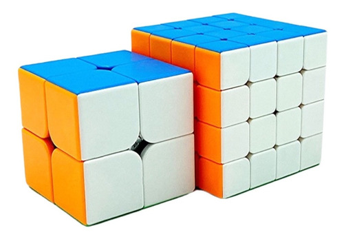 Kit Cubo Mágico Quebra Cabeça Profissional Moyu 2x2 E 4x4