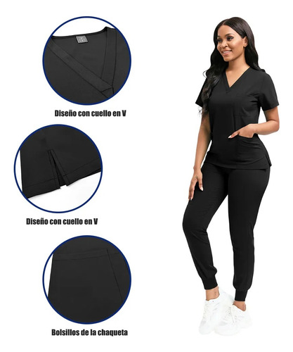 Pijama Quirúrgica Antifluido Scrub Jogger Uniforme Set Mujer