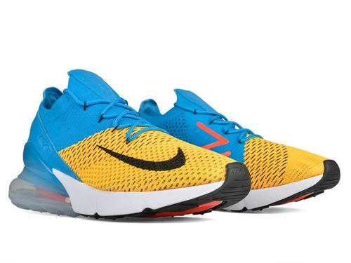 sábado Pionero El extraño Tenis Air Max 270 Flyknit Amarillo Y Azul Con Caja Original | Meses sin  intereses