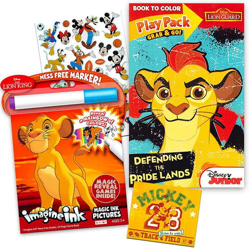 Juego De Libros Para Colorear Disney Lion King Y Lion Guard