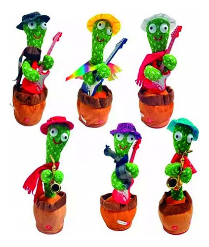 Peluche Cactus Bailarin Varios Diseños Recargable Usb